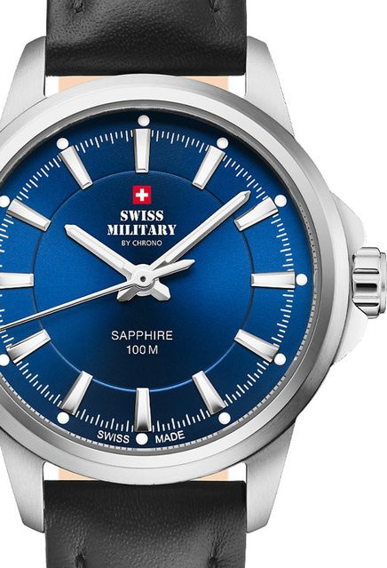 Swiss Military Armbanduhr, Quarz, Edelstahl, Blau, Leder, 28 mm, Damen - Bild 1