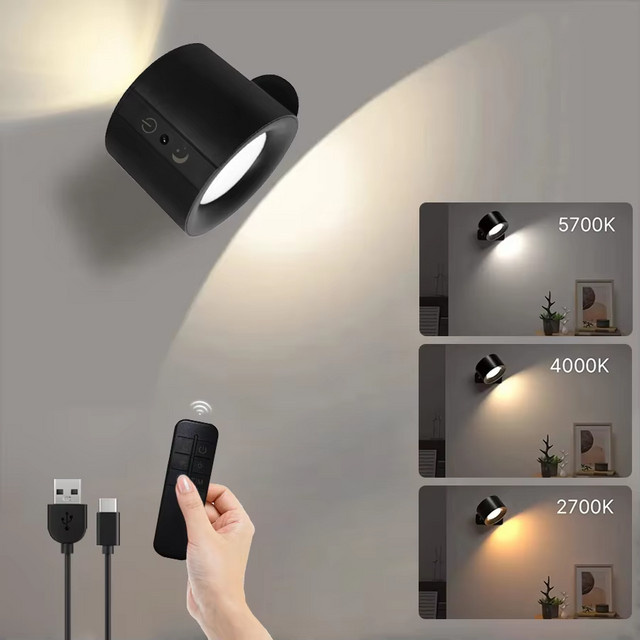GGBEE Wiederaufladbare LED-Nachtleuchte in Weiß mit Fernbedienung und Touch-Funktion, Magnetische Wandlampe für Schrankbeleuchtung mit Auf- und Abwärts-Lichteffekt - Bild 1