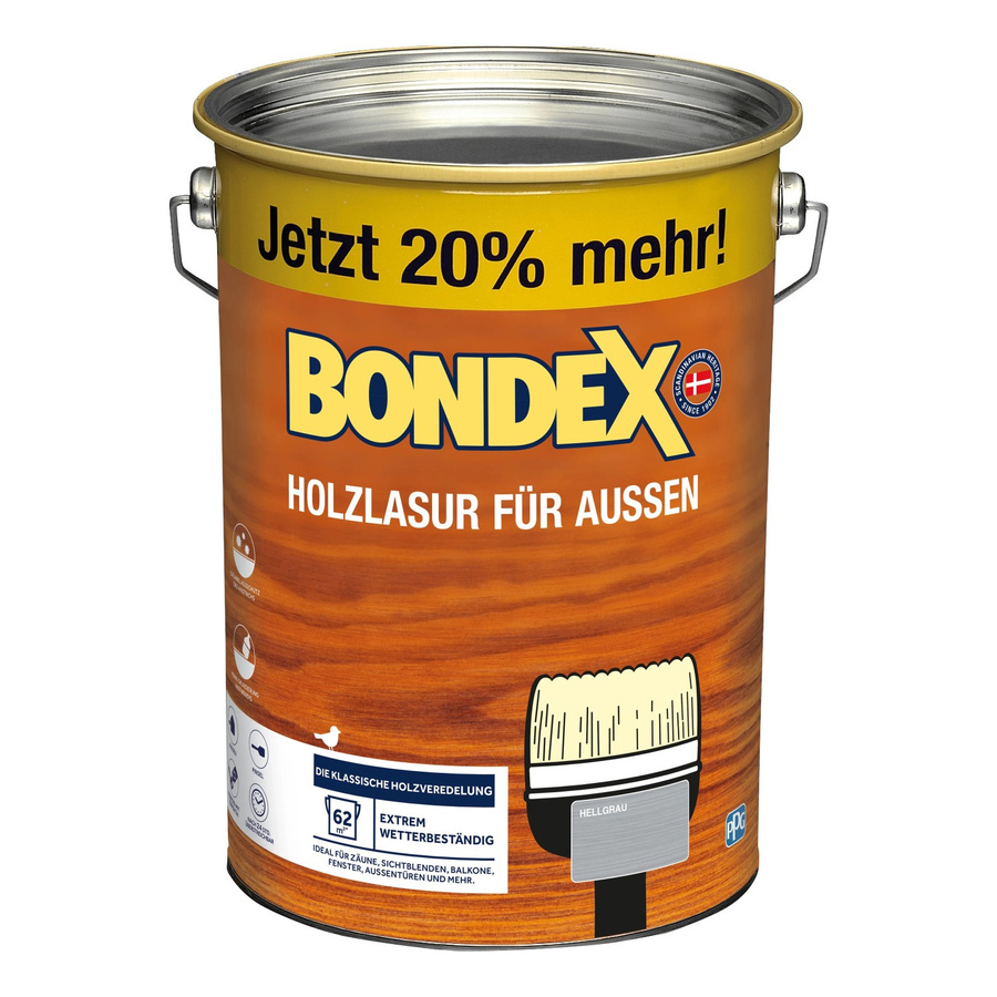 Bondex Holzlasur für Außen in Hellblaugrau, seidenglänzend, 4,8 l - Bild 2