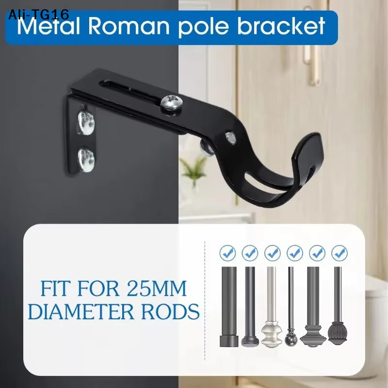 JETTING Vorhangstangen-Halterung aus Metall, 2er-Set Wandmontage, ausziehbare Römische Pole Halterung für Vorhänge - Bild 4