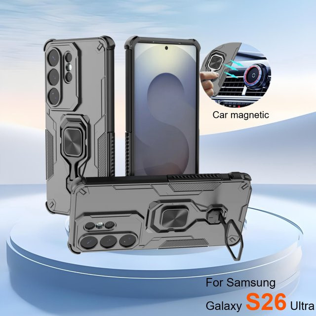 Magnetische Handyhülle für Samsung Galaxy S26 S25 Ultra S24 FE A55 A35 5G in Grau mit Objektivschutz - Bild 1