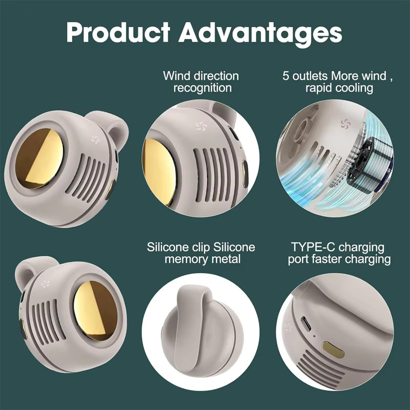 MIVM MF019 Mini-Clip-Ventilator mit 360 Grad Drehung und Windrichtungsanpassung in Grün - Bild 3