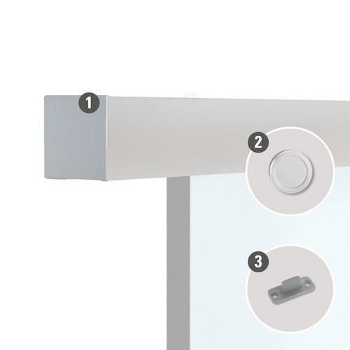 NOVADOORS Schiebetürsystem NOVA 419 aus Aluminium in Silber für Holztür, Breite: 11 cm, Höhe: 11 cm - Bild 1