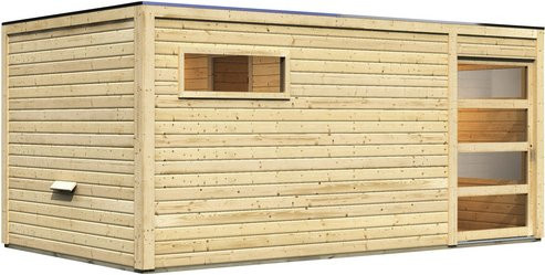 KARIBU Saunahaus Walk in Beige, B/T/H: 508 x 276 x 210 cm, ohne Ofen - Bild 1