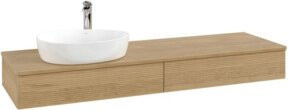 V&B Waschtischunterschrank Antao mit Frontstruktur in Eiche Honig, Wandmontage, B: 160 cm, T: 50 cm - Bild 1