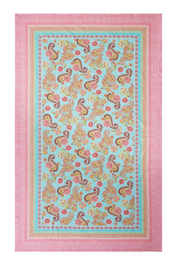 Bassetti Tischdecke Twill RAPALLO aus Baumwolle in Türkis-Fuchsia mit grafischem Muster - Bild 1