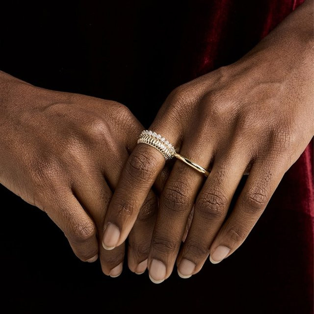 Erpels Ring, Edelstahl, Gold, Zirkonia, Damen - Bild 1