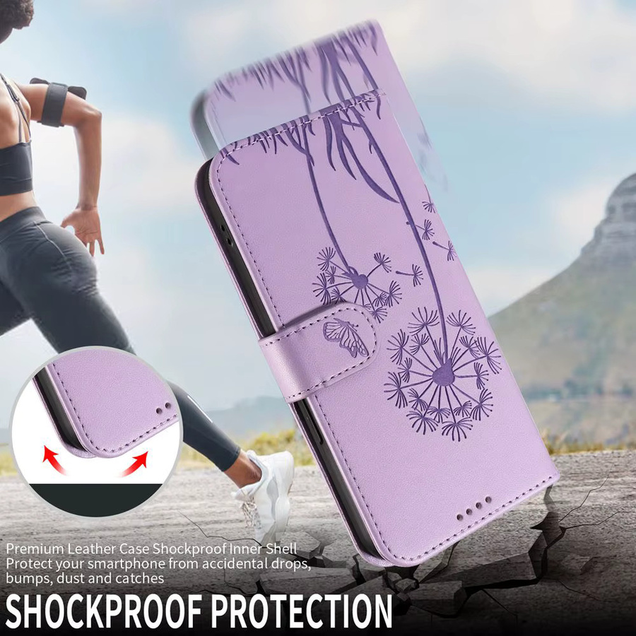 Leder-Handyhülle mit Löwenzahn-Motiv für Xiaomi Redmi und POCO Modelle als Flip-Back-Cover Schutzhülle - Bild 5