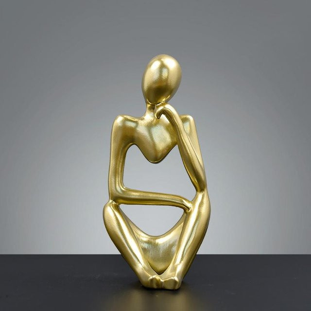 YIRAN ring 2 Abstrakte Skandinavische Kunstfigur in Gold aus Harz zur Tischdekoration - Bild 1