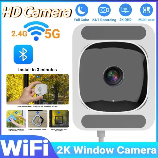 BMAD WLAN Fensterkamera mit 3MP Auflösung und vollfarbiger Nachtsicht für die Innenüberwachung via 2,4/5GHz Wi-Fi - Bild 1