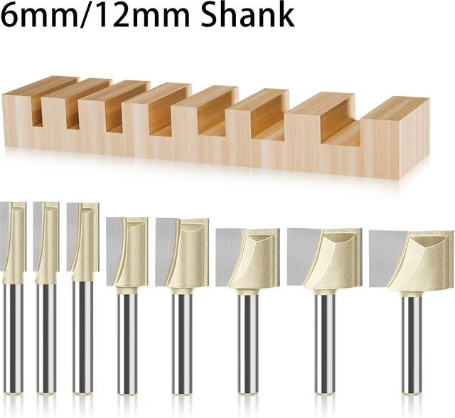 JGZUI Schaftfräser für professionelle Bodenreinigung und Holzbearbeitung in Silber mit 6mm und 12mm Schaft - Bild 1
