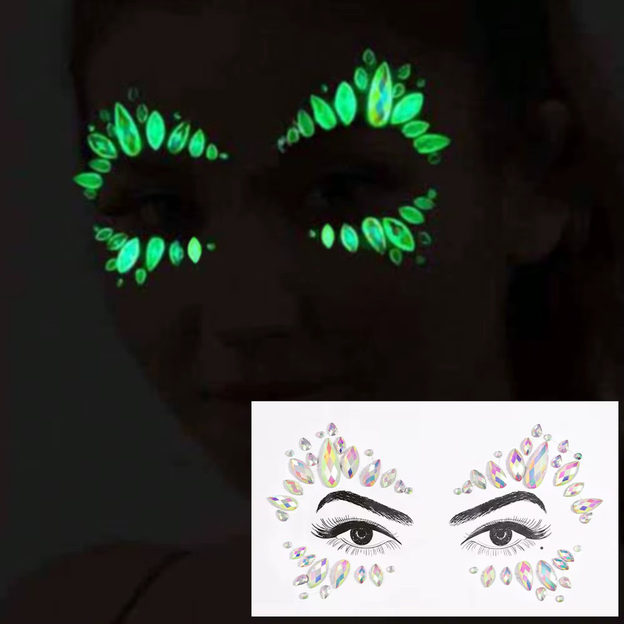 HotPress Strass Gesicht Tattoo Aufkleber, Unisex - Bild 5