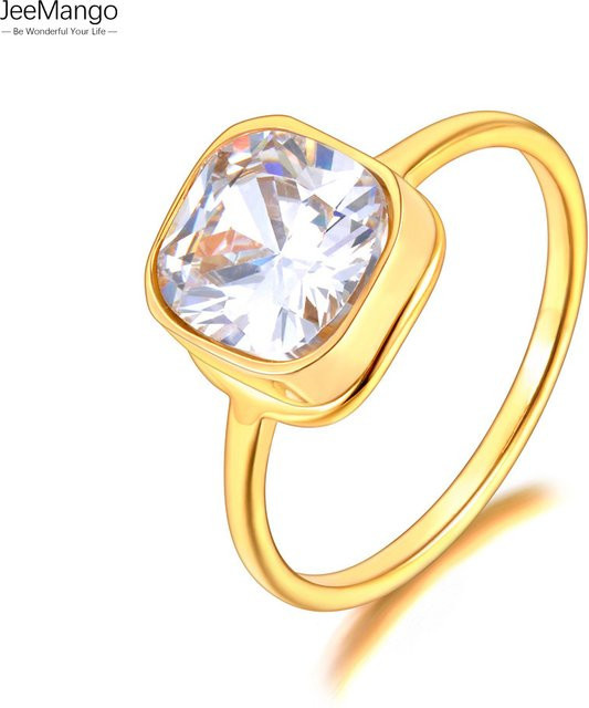 JeeMango Ring Edelstahl, 18K vergoldet, Zirkonia, Damen - Bild 1