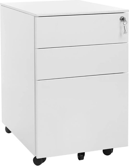 Songmics Rollcontainer aus Stahl in Weiß B: 52 cm, T: 39 cm, H: 60 cm - Bild 1