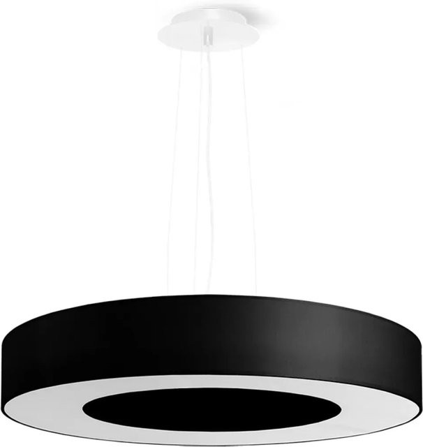 Sollux Lighting Kronleuchter Saturno Slim 50 Schwarz, minimalistische Pendelleuchte aus Stahl mit Ring-Design, Durchmesser: 50 cm, Höhe: 102 cm - Bild 1