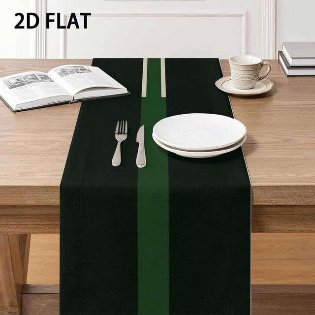 Minimalistischer Tischläufer mit Farbblock-Streifen von JMG Household Supplies in Schwarz, B/H: 40 x 140 cm - Bild 1