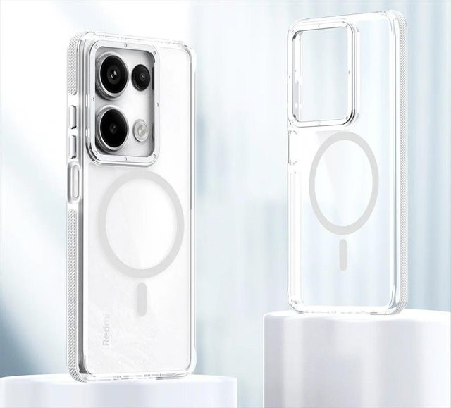 Transparente magnetische Schutzhülle für Xiaomi Redmi Note 14 13 12 Pro Plus 4G 5G Poco X7 Pro 14T Pro mit MagSafe Kompatibilität in Weiß - Bild 1