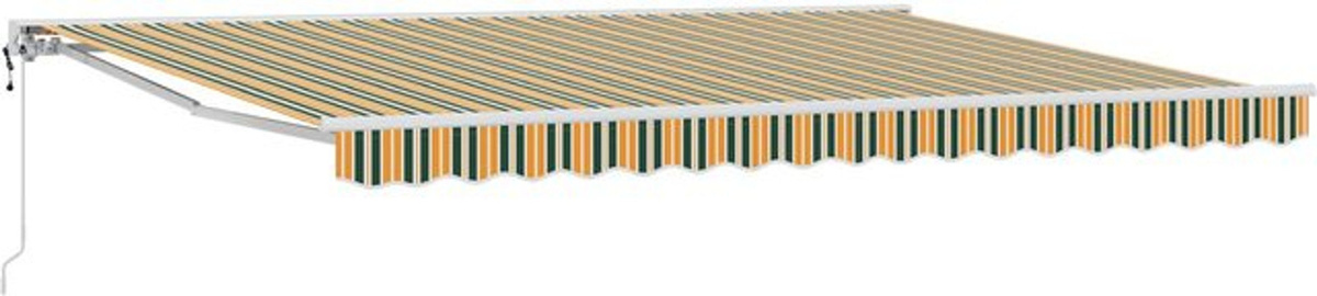 Elektrische ausziehbare Markise von vidaXL in Grün und Gelb mit den Maßen B: 5 m x T: 3 m - Bild 1