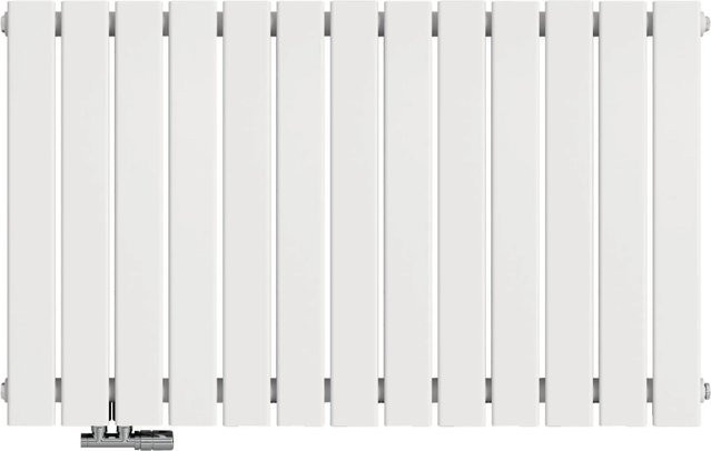 Emke Flach Paneelheizkörper Horizontal Einlagig in Weiß, B: 100 cm, H: 63 cm - Bild 1