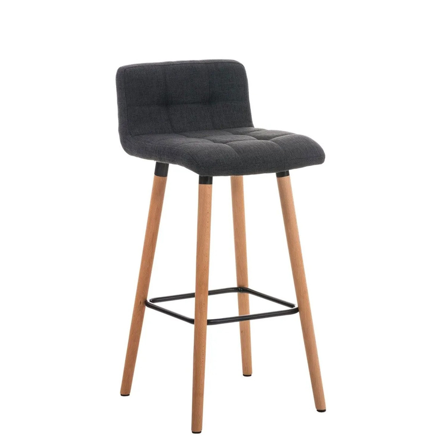 DELUKE Barhocker GITOR mit Lehne, Stoff Dunkelgrau, B/T/H: 42 x 49 x 94 cm - Bild 2