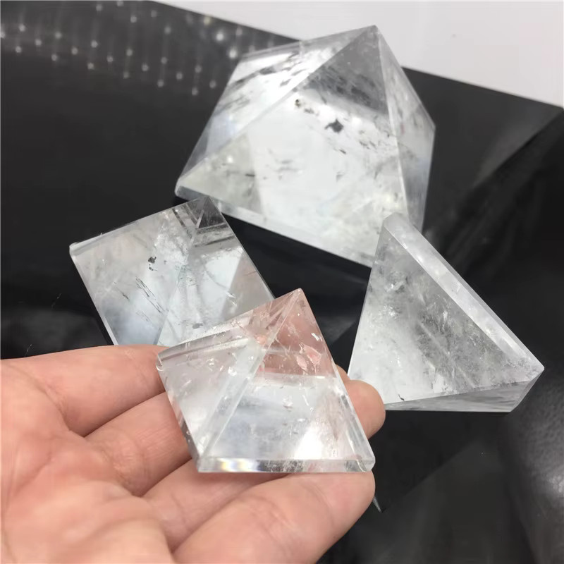 Natürliche weiße Quarzkristallpyramide von STONE BROTHERS, transparenter Rohstein für Reiki-Heilung - Bild 2