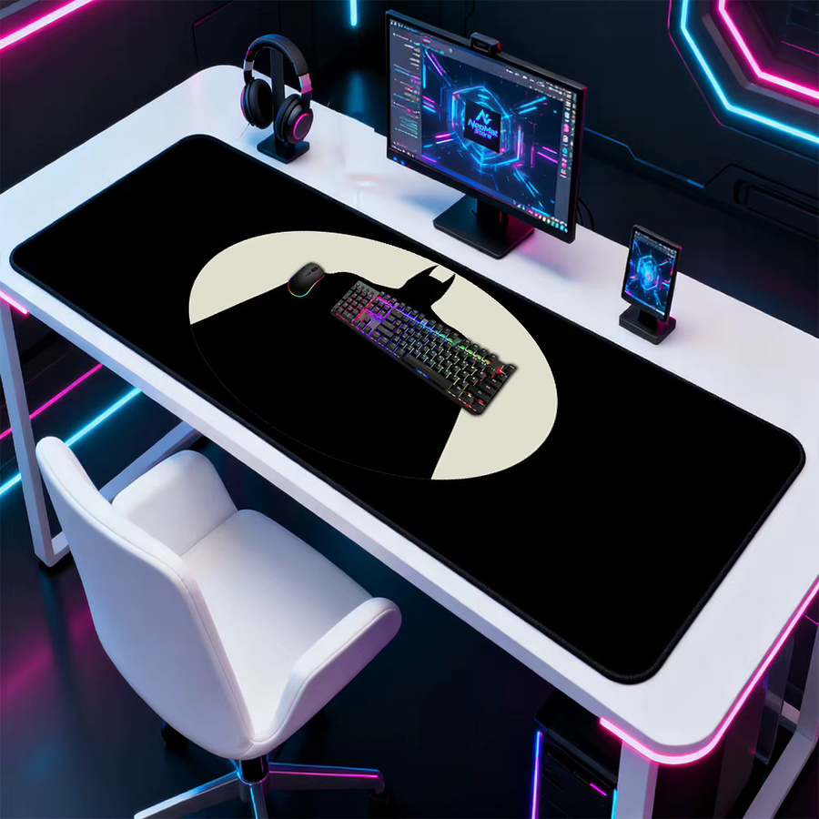 BERTALANFFY Gaming-Mauspad XXL in Schwarz, Schreibtischunterlage für PC und Tastatur, B/T: 140 x 60 cm - Bild 2