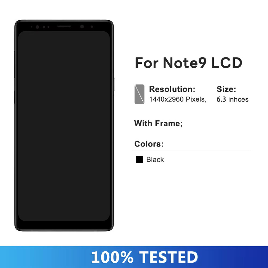 Samsung Galaxy Note 9 N960F TFT-Bildschirmbaugruppe mit digitalem Touchscreen und Rahmen in Schwarz - Bild 3