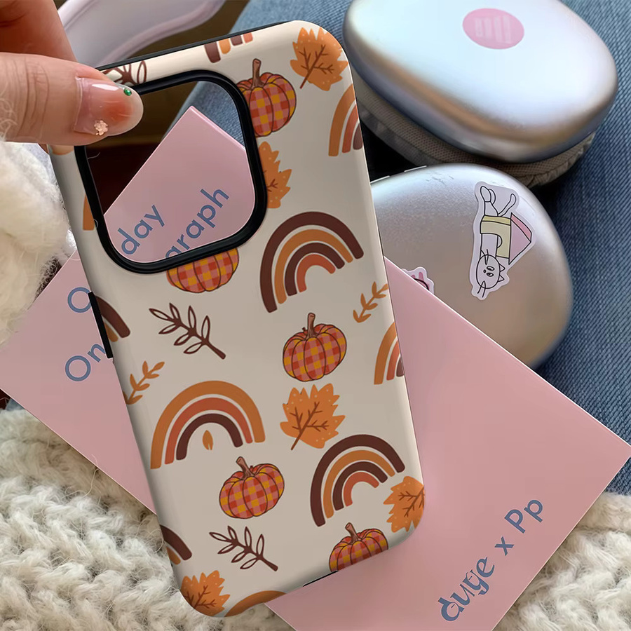 Potdemiel Handyhülle mit Herbsternte-Muster für iPhone 11 bis iPhone 17 Pro Max Plus in Multicolour mit doppelschichtiger Rückseite - Bild 4