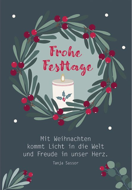 Butzon und Bercker Geldgeschenkkarte Frohe Festtage, 6 Stück, Mehrfarbig - Bild 1