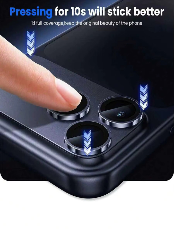 3-in-1 Schutzset für iPhone 17 16 15 14 13 Pro Max und Pro mit 2 Sichtschutz-Displayschutzfolien und Kamera-Objektivschutz in Schwarz - Bild 2