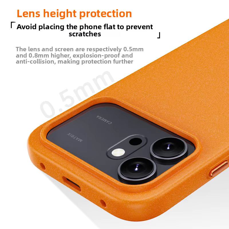 Schutzhülle für Huawei Honor 600 und Honor 600 Pro, matte magnetische MagSafe-Hülle aus hartem PC in Weiß und Orange - Bild 2