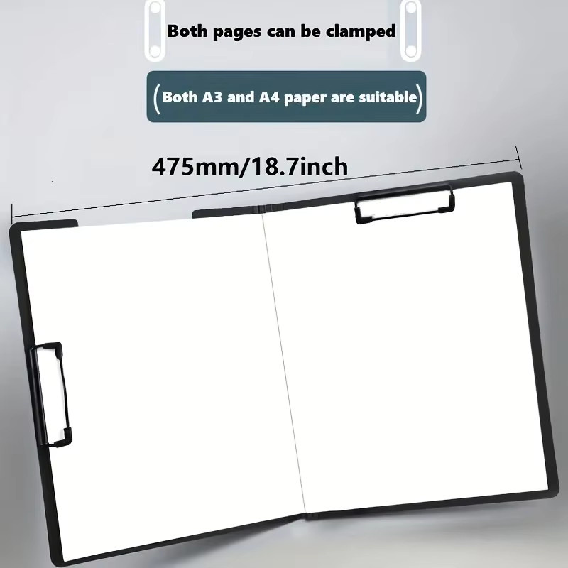 A4 Aktenordner und Klemmbrett-Set 3-in-1 Dokumentenorganizer aus Kunststoff in Blau für Schule und Büro - Bild 5