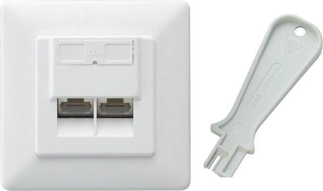 Schwaiger Netzwerk Anschlussdose LAN Ethernet UP in Weiß - Bild 1