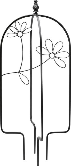 Faltbares Rankgitter Blume aus Eisen in Schwarz, B/T/H: 26 x 26 x 61 cm - Bild 1