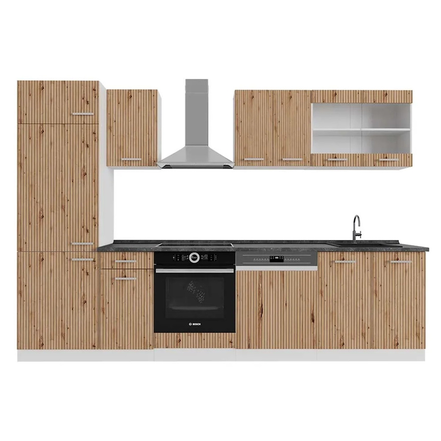 Vicco R-Line Küchenzeile Artisan Eiche und Weiß mit Anthrazit, Breite: 300 cm - Bild 2