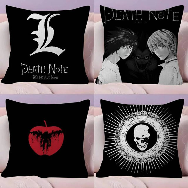 Rastar Anime Death Note Kissenbezug mit Ahorn-Design in Schwarz, 30 x 30 cm - Bild 1
