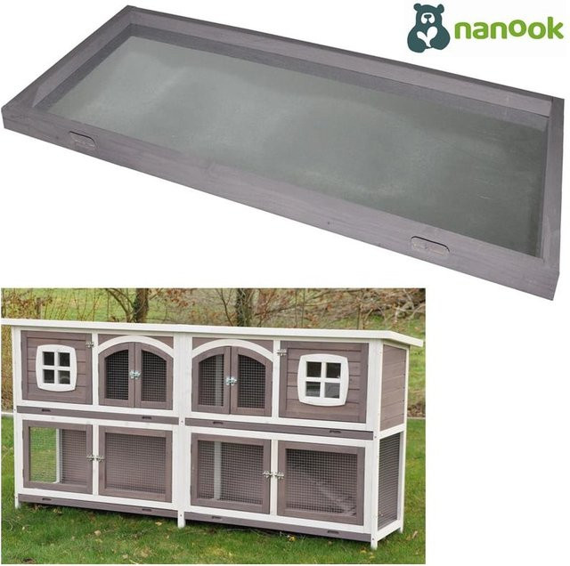 Nanook Doppel Hasenstall Murmel XXL Untere Kotwanne aus Holz und Metall - Bild 1