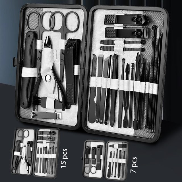Nagelknipser-Set aus Edelstahl, Pediküre-Set mit Nagelschere und Nagelfeile, Unisex - Bild 1