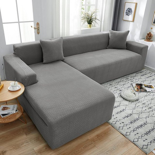 Elastischer Jacquard-Sofabezug für Ecksofas und Sessel, waschbarer Stretch-Schonbezug für 1- bis 5-Sitzer und L-förmige Sofas, Breite: 300 cm bis 360 cm - Bild 1