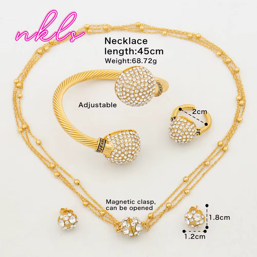 Schmuck-Set Damen, vergoldet, Messing, Zirkonia - Bild 2