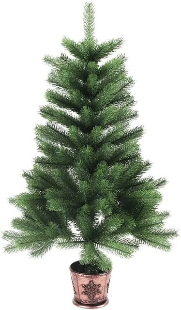 vidaXL Künstlicher Weihnachtsbaum in Grün mit naturgetreuen Nadeln, Tischmodell, Höhe: 65 cm - Bild 1