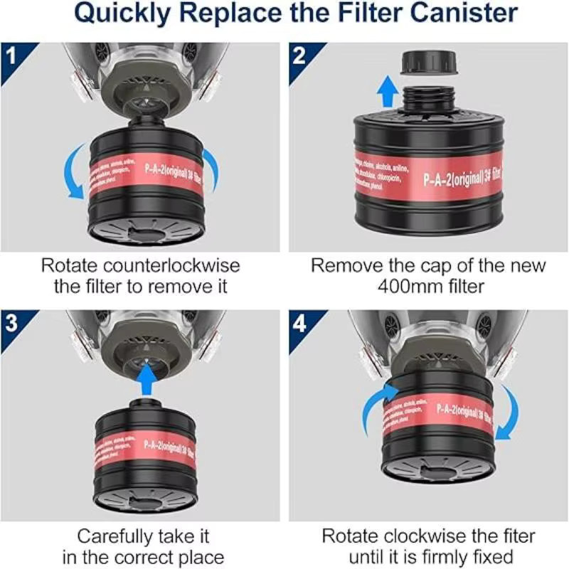 HFYSF R40 Atemschutzfilter für Gasmasken mit 40mm Schnittstelle in Schwarz und Multicolor - Bild 4