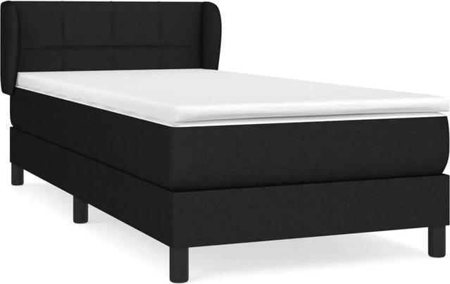 vidaXL Boxspringbett Hybrid mit Matratze und Taschenfederkern, Schwarz, B/T: 100 x 200 cm - Bild 1