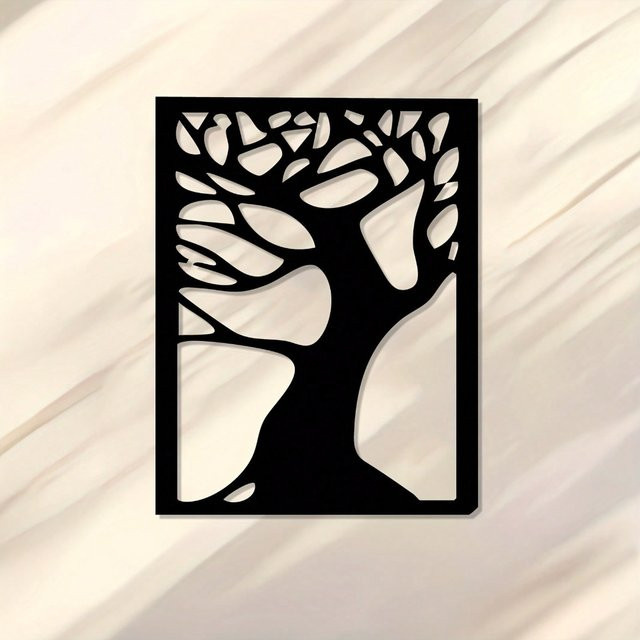CIFBUY Wandkunst aus Metall in Schwarz mit Naturmotiv für moderne Bauernhausdekoration - Bild 1