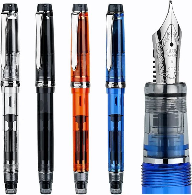 Pilot Custom Heritage 92 Kolbenfüllfederhalter Transparent Blau - Bild 1