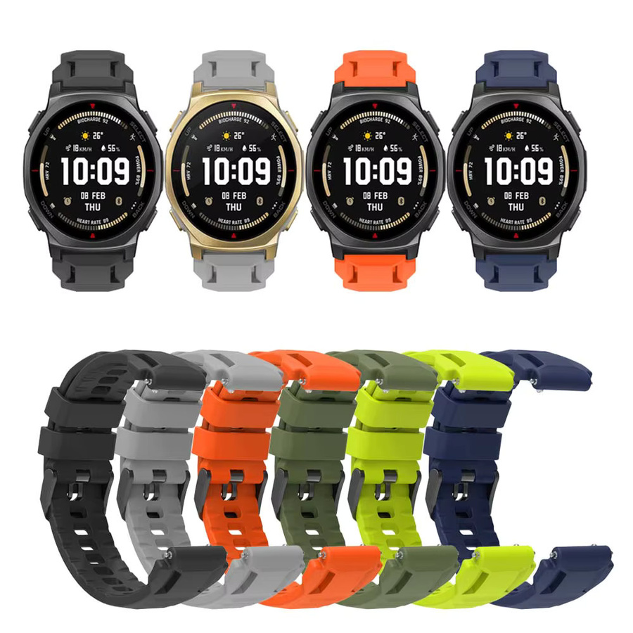 Amazfit Uhrenarmband Silikon, Schwarz, Unisex - Bild 4