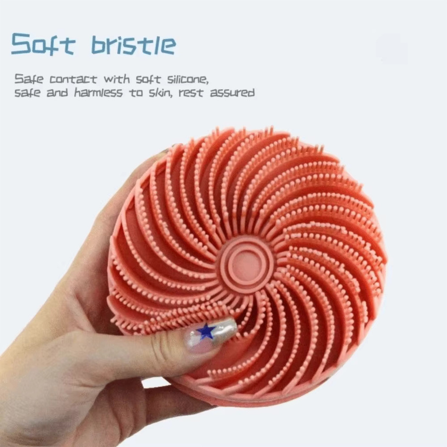 Doppelseitige Duschbürste aus Silikon, orange, Unisex - Bild 3
