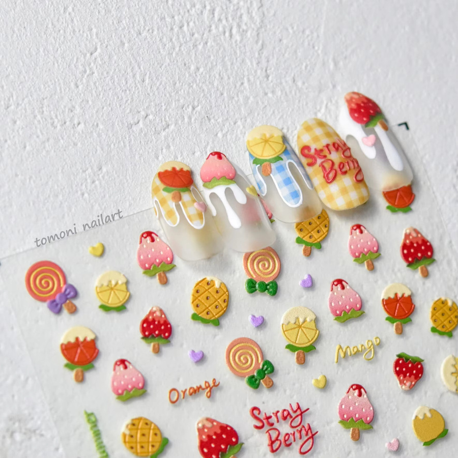 NAILFYOU Nagel Aufkleber Macaron Süßigkeiten, Glänzend - Bild 1