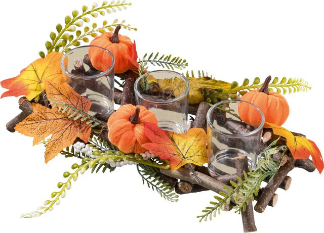 LIVARNO Herbstdeko Teelichthalter aus Glas in Multicolour, hängend, rund - Bild 1