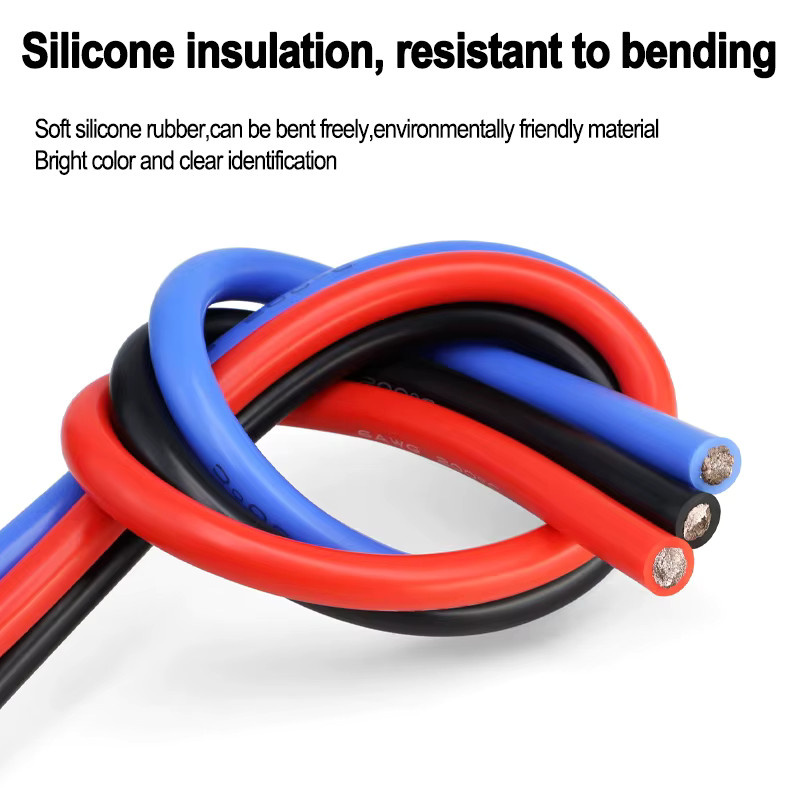 Flexibles Silikonkabel aus Kupfer für Hochtemperatur-Anwendungen, gelb, 30AWG bis 8AWG, Länge 3m bis 10m - Bild 3